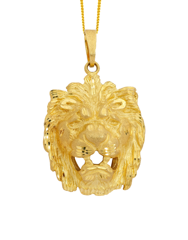 Real gold lion head pendant deals