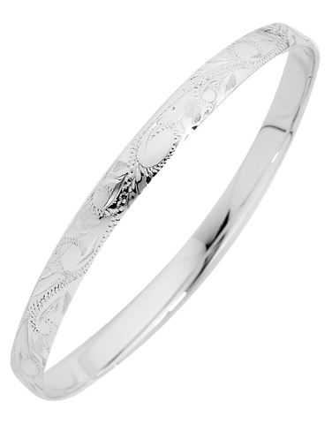 Silver Bangle - Sterling Silver 4mm Solid Bangle - 741764