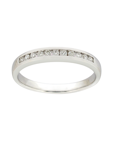 18ct White Gold Channel Set Wedding Band - 749650