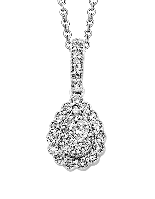 Diamond Necklace | 1 Carat Diamond Cluster Bar Necklace