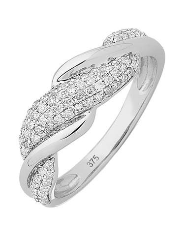 Diamond Ring - 9ct White Gold Diamond Dress Ring - 754084