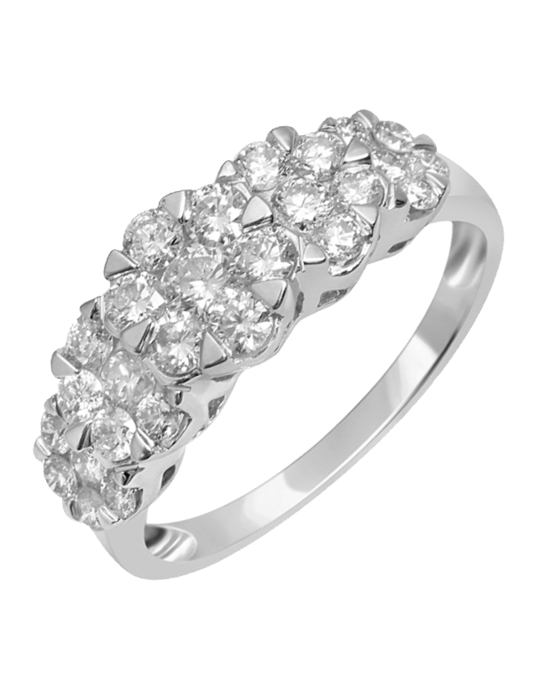 Diamond Ring 14ct White Gold Diamond Cluster Ring 756349