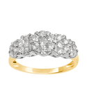 Diamond Ring - 14ct Yellow Gold Diamond Cluster Ring - 756350