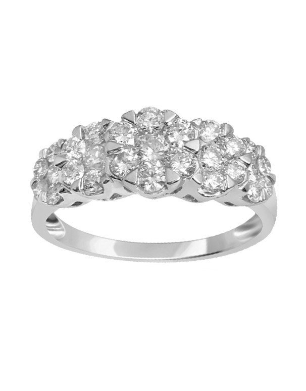 Diamond cluster engagement ring 2025 white gold