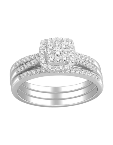 Bridal Set - 14ct White Gold Diamond Bridal Set Rings - 756645