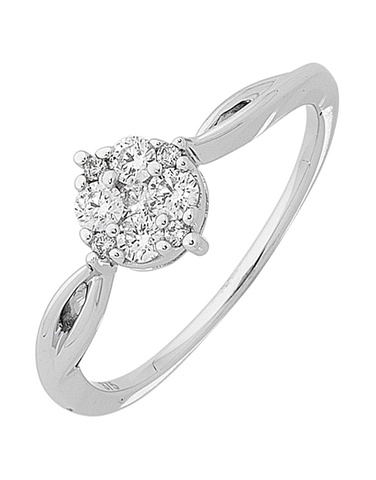Diamond Ring - 9ct White Gold Diamond Ring - 756744