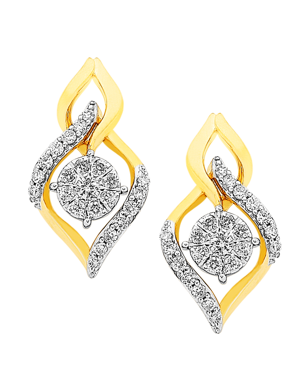 Diamond Earrings - Diamond Set Yellow Gold Earrings - 756954 - Salera's Melbourne, Victoria and Brisbane, Queensland Australia