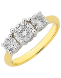Diamond Ring - 1.00-2.00ct Diamond Trilogy Engagement Ring - Salera's