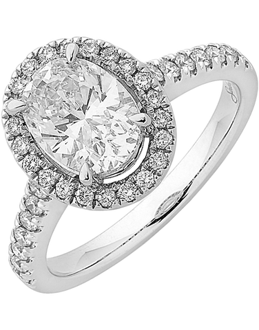 Diamond Ring - 0.50-1.00ct Oval Cut Halo Engagement Ring