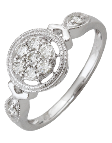 Diamond Ring - 14ct White Gold Diamond Ring - 759089