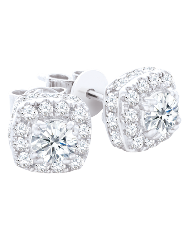 Diamond Earrings - Diamond Set White Gold Stud Earrings - 761314 - Salera's Melbourne, Victoria and Brisbane, Queensland Australia