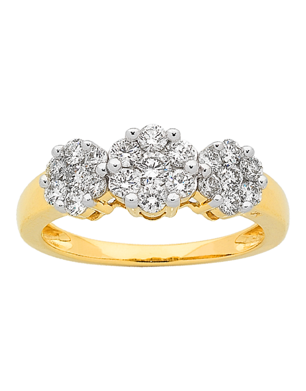 3 flower diamond ring deals