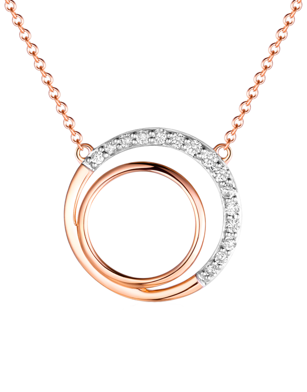 Toscano 18-Inch Interlocking Circles Necklace, 14K Yellow Gold