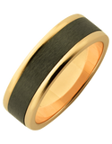 Ziro - Men's Zirconium & Yellow Gold Ring - 761788