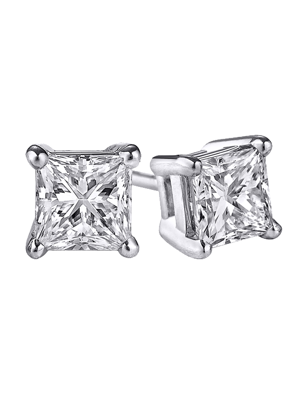 Square diamond stud online earrings