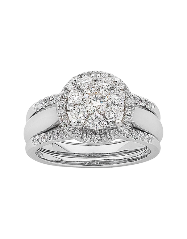 Bridal Set 14ct White Gold Diamond Bridal Set Rings 762743