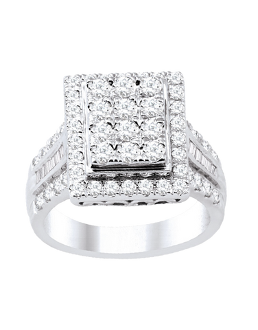 Diamond Ring - 10ct White Gold Diamond Ring - 762826