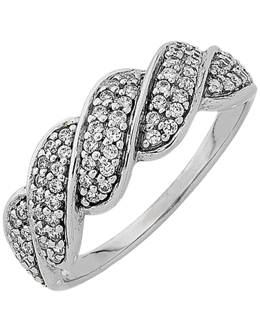 Diamond Ring - 9ct White Gold Diamond Dress Ring - 763759
