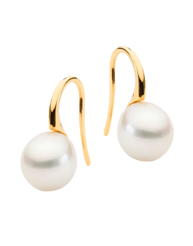 Pearl Earrings - 9ct Yellow Gold South Sea Pearl Drop Earrings - 764137