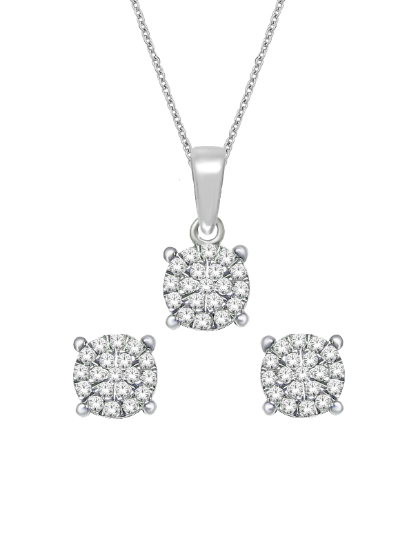 Diamond pendant set with earrings deals
