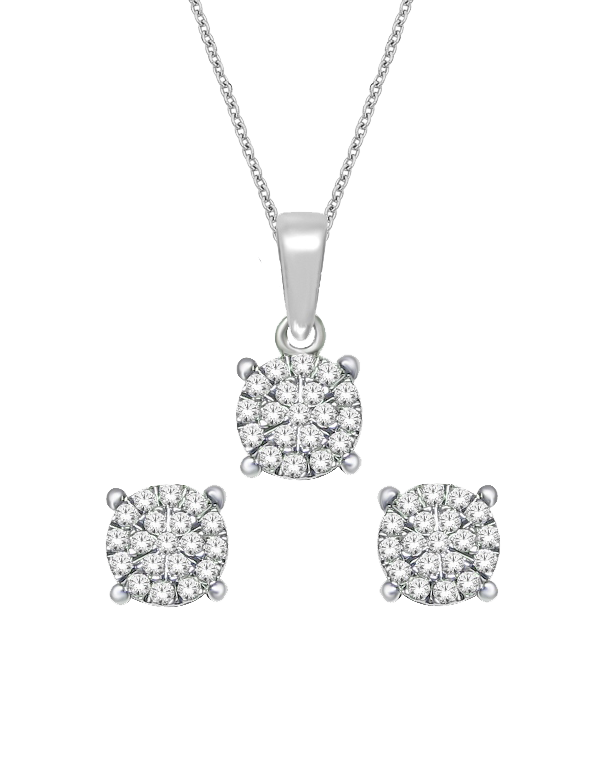 Diamond - Matching Diamond Pendant & Earrings Set - 764720 - Salera's