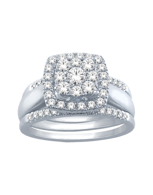 Bridal Set - 14ct White Gold Diamond Bridal Set Rings - 765019
