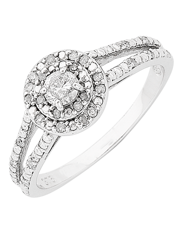 Diamond Ring - 9ct White Gold Diamond Ring - 766076