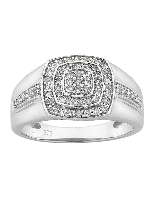 Mens 9ct white gold wedding ring deals