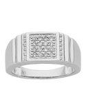 Men's Ring -  9ct White Gold Diamond Set Ring - 766148