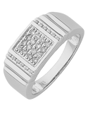Men's Ring - White Gold Diamond Set Ring - 766148 - Salera's