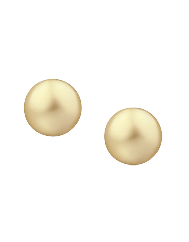 Pearl Earrings - South Sea Golden Pearl Studs on Yellow Gold - 766236 - Salera's