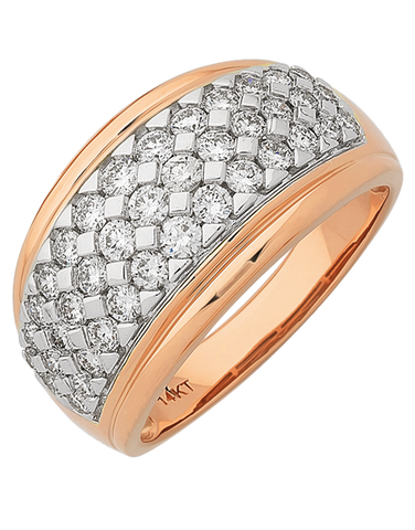 Diamond Ring - 14ct Rose Gold Diamond Ring - 767634
