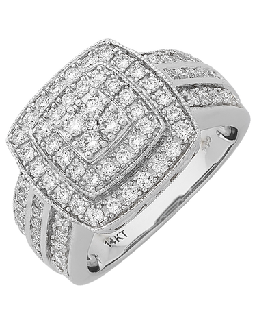Diamond Ring - 14ct White Gold Diamond Ring - 767636