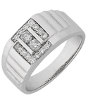 Men's Ring - White Gold Diamond Ring - 768146 - Salera's