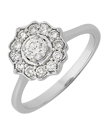 Diamond Ring - 14ct White Gold Diamond Ring - 768381