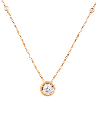 Diamond Necklace - 10ct Rose Gold Diamond Necklace - 768487