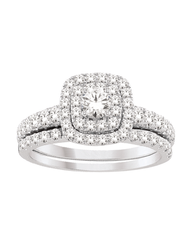 Bridal Set - 14ct White Gold Diamond Bridal Set Ring - 768581