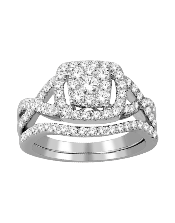 Bridal Set 14ct White Gold Diamond Bridal Set Ring 768582