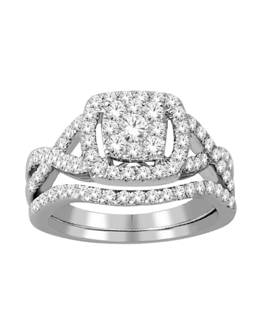Bridal Set - 14ct White Gold Diamond Bridal Set Ring - 768582