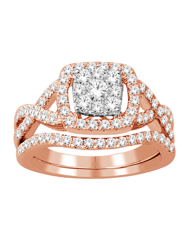 Bridal Set 14ct Rose Gold Diamond Bridal Set Ring 768583
