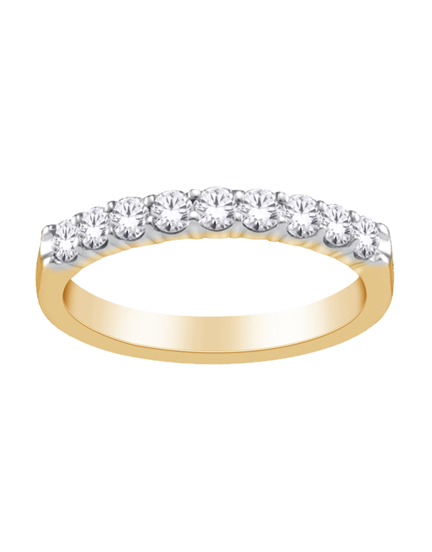 18ct Yellow & White Gold Diamond Set Wedding Band - 769871
