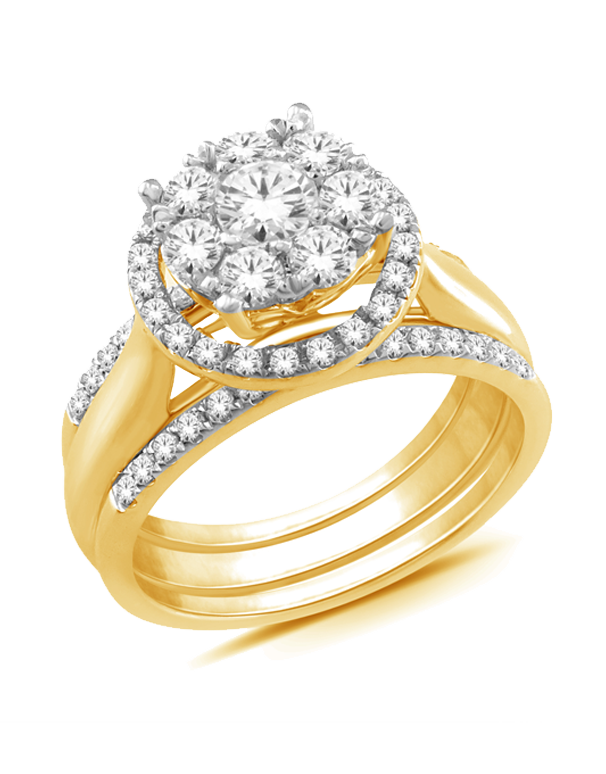 Bridal Set - 14ct Yellow Diamond Bridal Ring Set - 770005