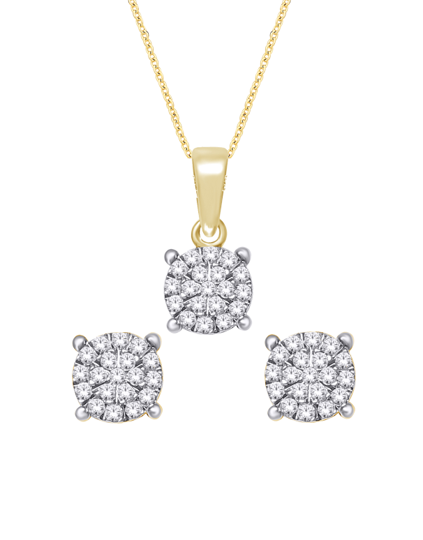 Solitaire diamond pendant online set