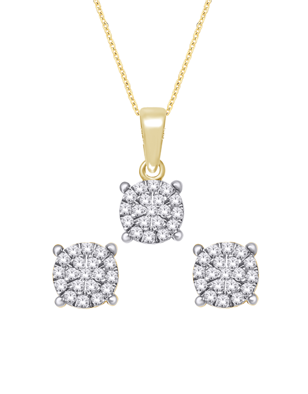 Diamond - Matching Diamond Pendant & Earrings Set - 770327 - Salera's