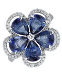 Sapphire Ring - 18ct White Gold Sapphire & Diamond Ring - 770360