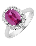 Ruby Ring - 18ct White Gold Ruby & Diamond Ring - 770381 - Salera's