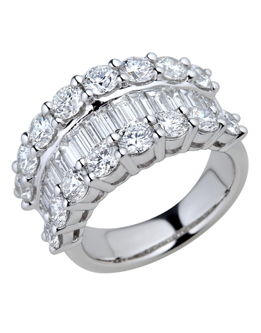 Diamond Ring - 18ct White Gold Diamond Dress Ring - 770385