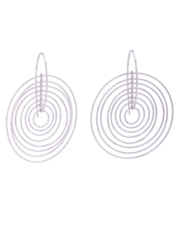 Luna - Sterling Silver Round Hook Earrings - 770545