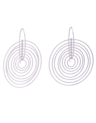 Luna - Sterling Silver Round Hook Earrings - 770545