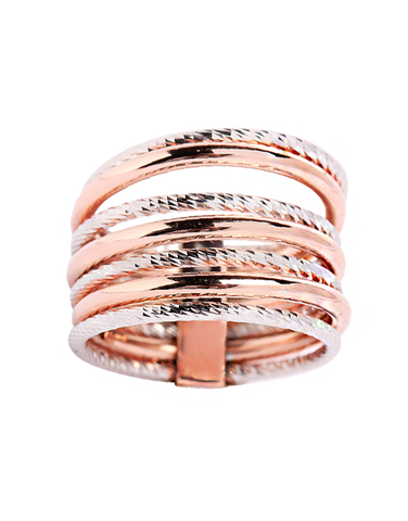 Mode d'Amelie - Sterling Silver & Rose Tone Ring - 770568